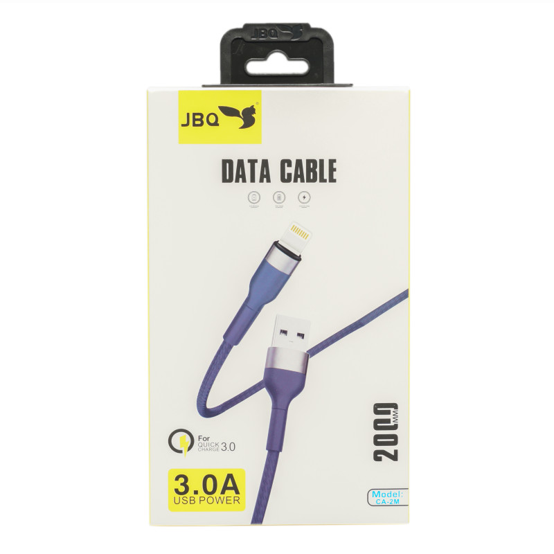 JBQ USB Power Lightning Data Cable with Quick Charge for iPhones/iPads High Speed 3.0A, 2Mtr CA-2M